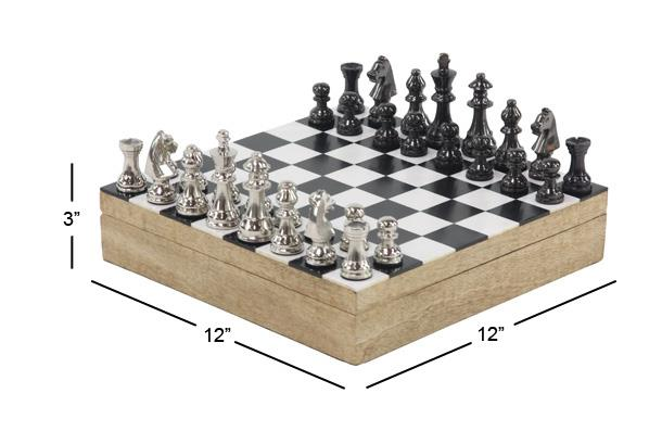 Classic Multicolor Wood and Aluminum Game Set, 3” Height x 12" Width x 12" Length