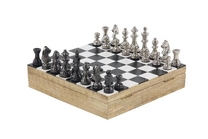 Classic Multicolor Wood and Aluminum Game Set, 3” Height x 12" Width x 12" Length